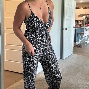 Black and White Polka Dot Jumpsuit